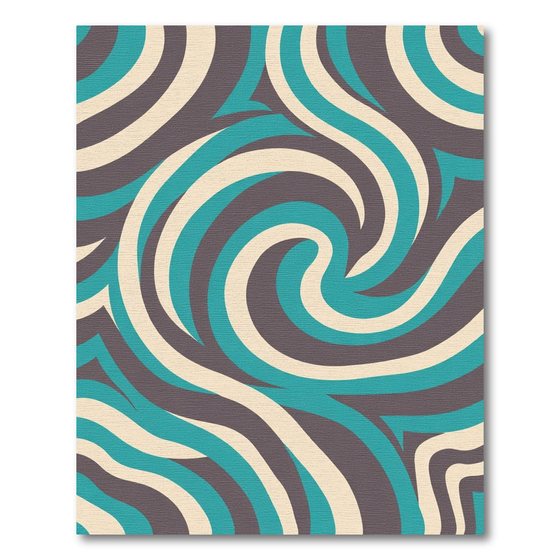 Bold Teal Cream Swirl Rug