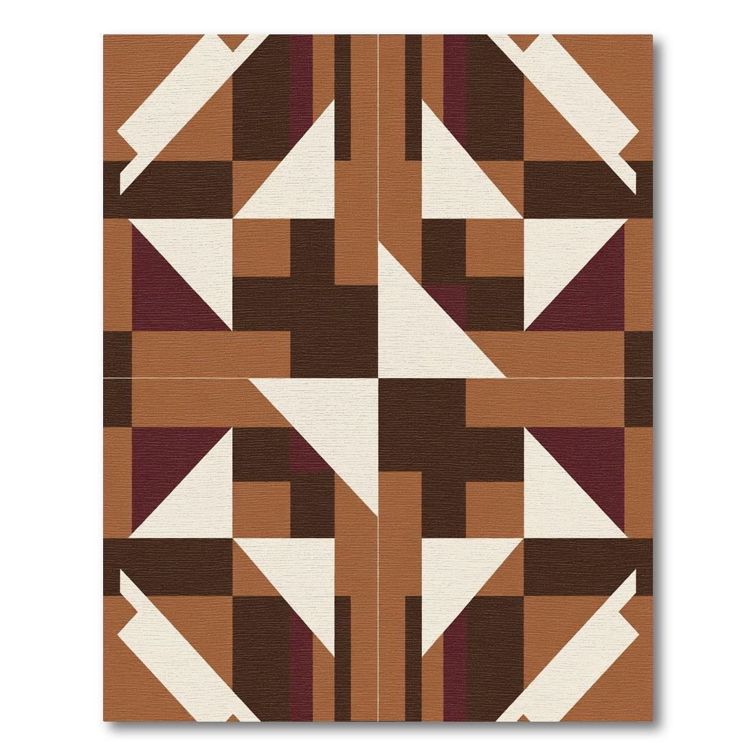 Geometric Earth Tones Abstract Composition Rug