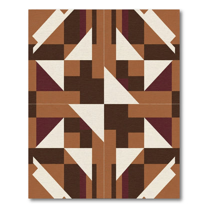 Geometric Earth Tones Abstract Composition Rug