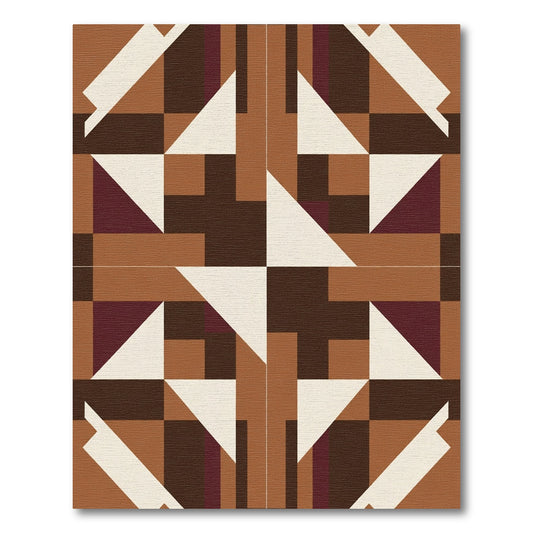 Geometric Earth Tones Abstract Composition Rug