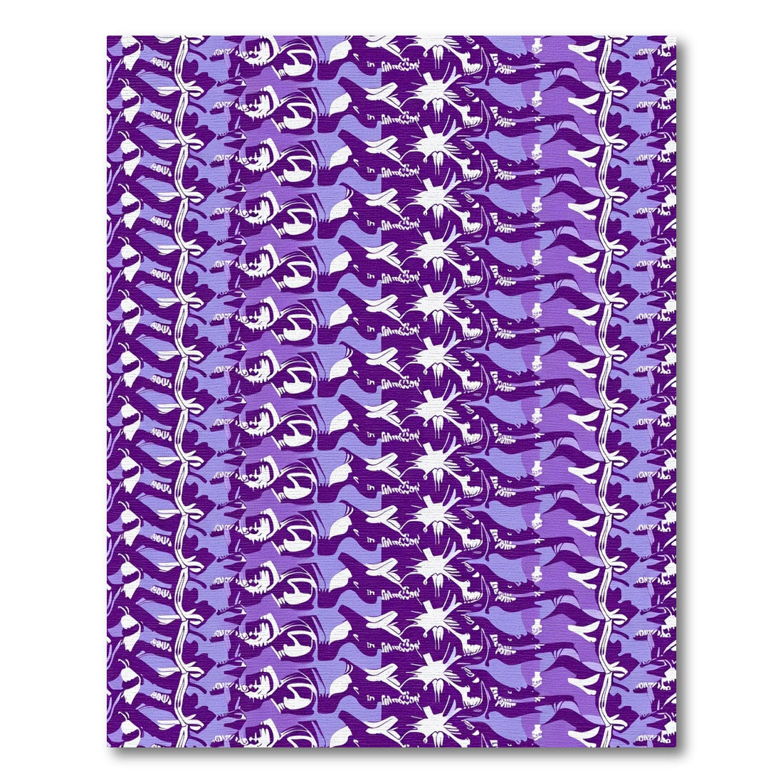 Violet Floral Rhythmic Wave Rug