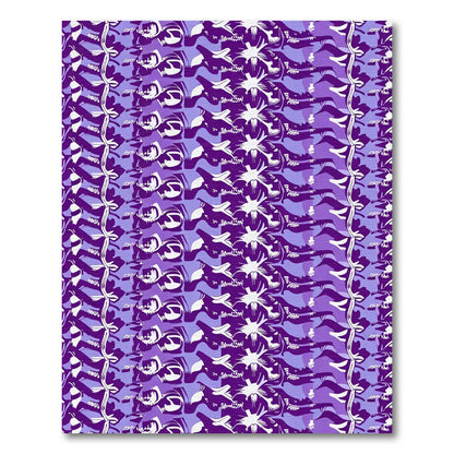 Violet Floral Rhythmic Wave Rug