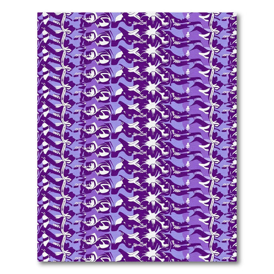 Violet Floral Rhythmic Wave Rug