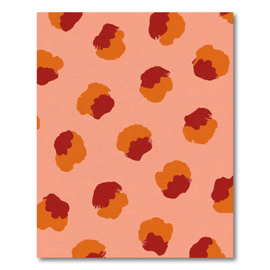Coral Orange Abstract Spots Rug