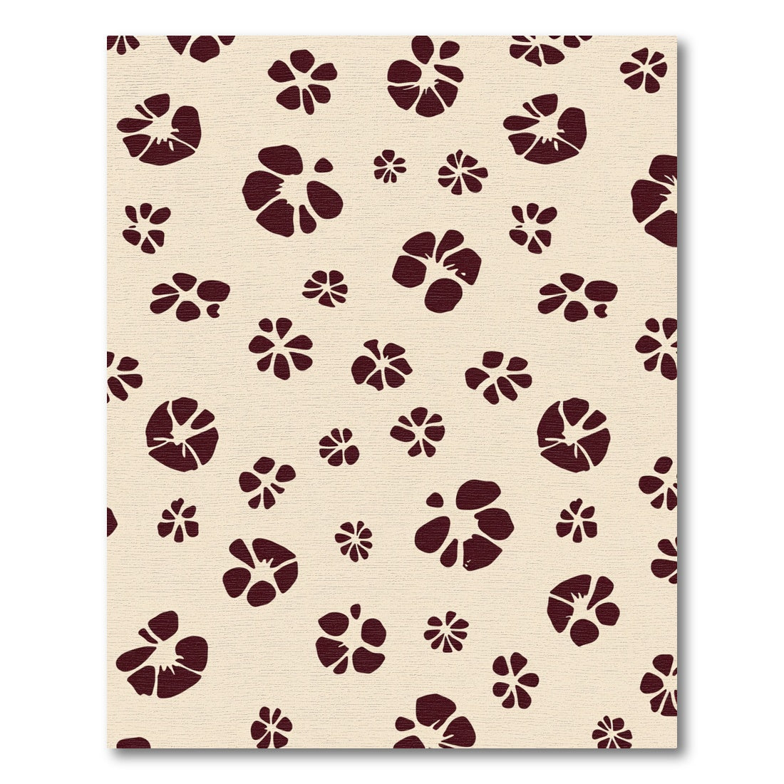 Deep Red Flower Scatter Rug