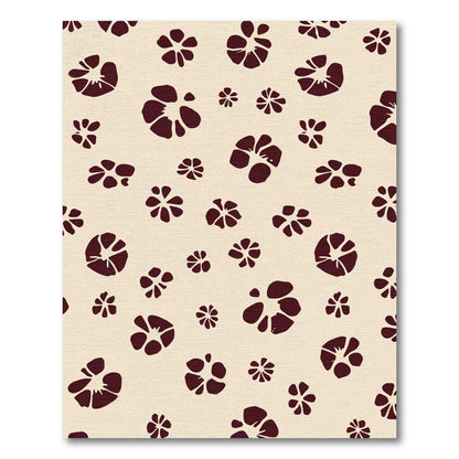 Deep Red Flower Scatter Rug
