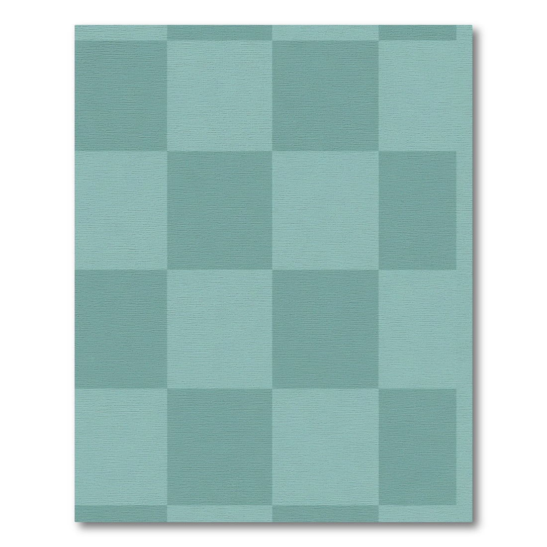 Two Tone Teal Checkerboard Squares Rug