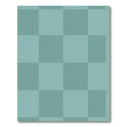 Two Tone Teal Checkerboard Squares Rug