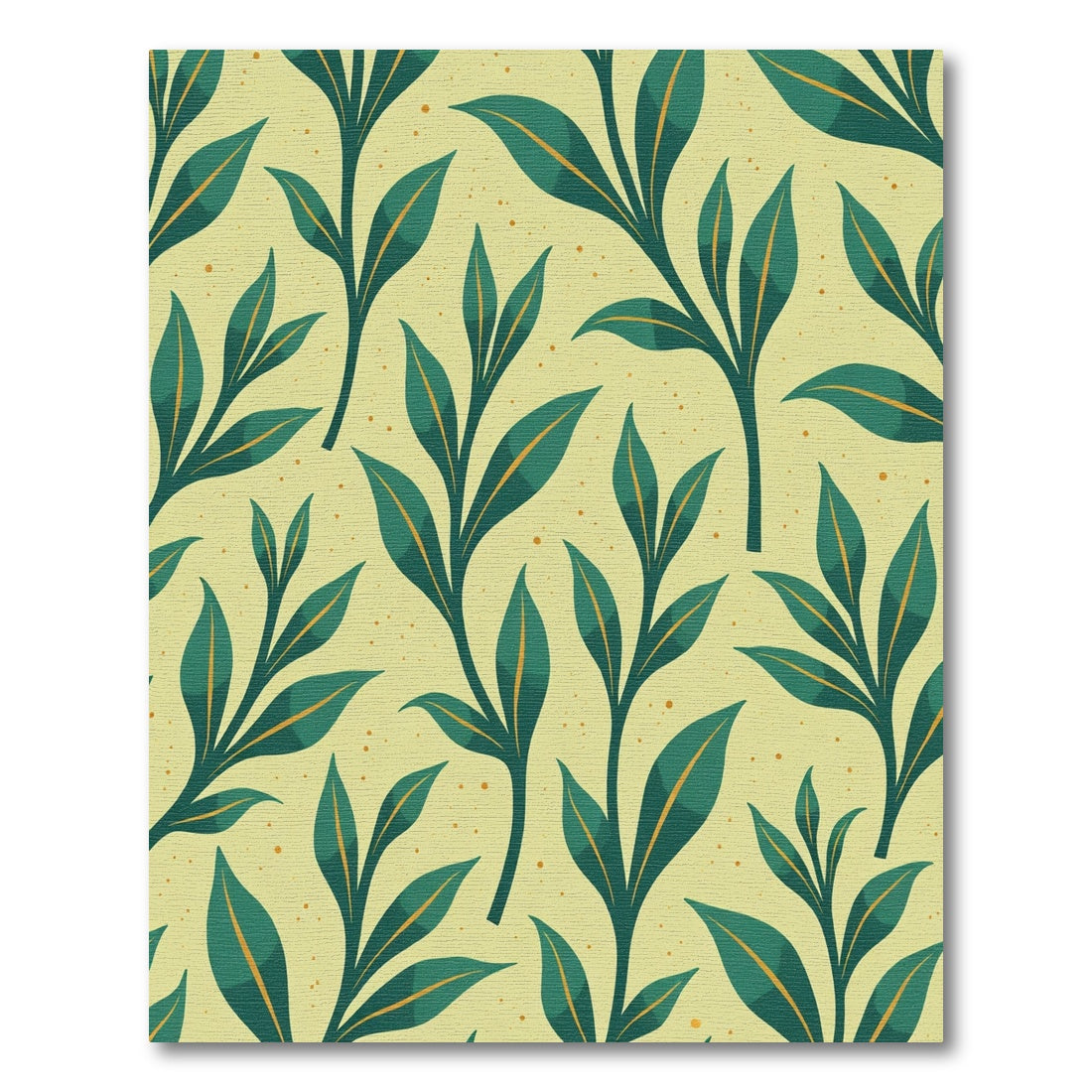 Forest Green Botanical Branch Scatter Rug