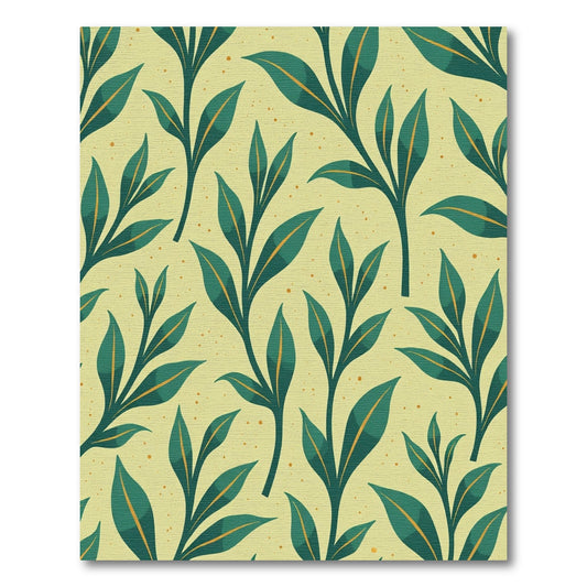 Forest Green Botanical Branch Scatter Rug