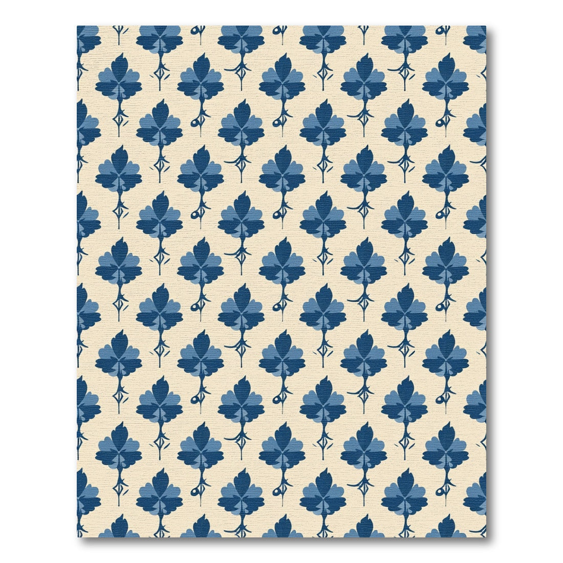 Navy Blue Floral Stem Arrangement Rug
