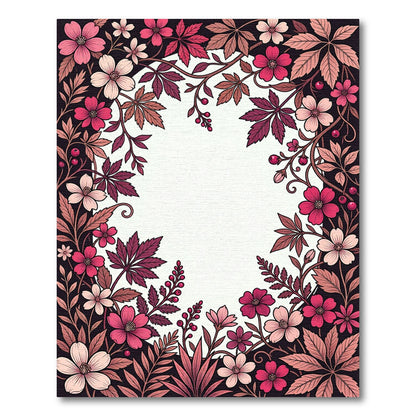 Crimson Berry Blossom Vines Rug