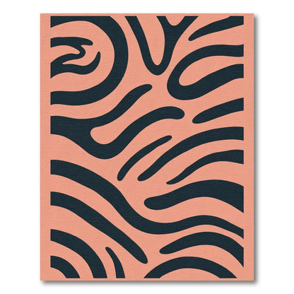 Coral Abstract Zebra Stripes Rug