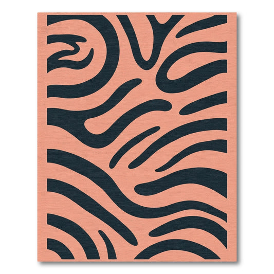 Coral Abstract Zebra Stripes Rug