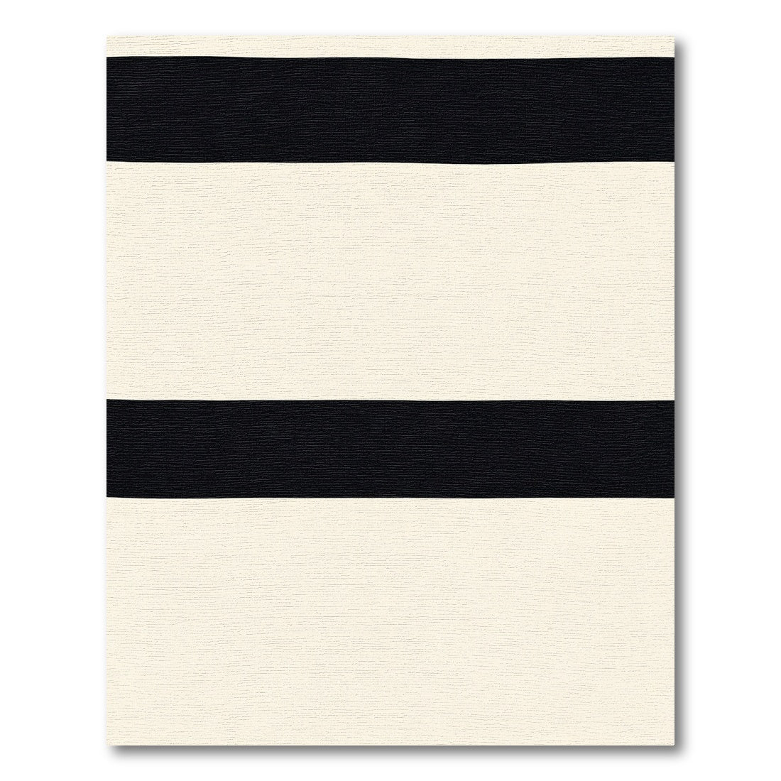 Bold Black Cream Stripe Rug