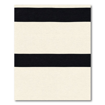 Bold Black Cream Stripe Rug