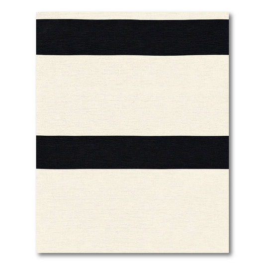 Bold Black Cream Stripe Rug