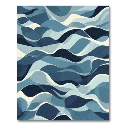 Abstract Blue Wave Flow Rug