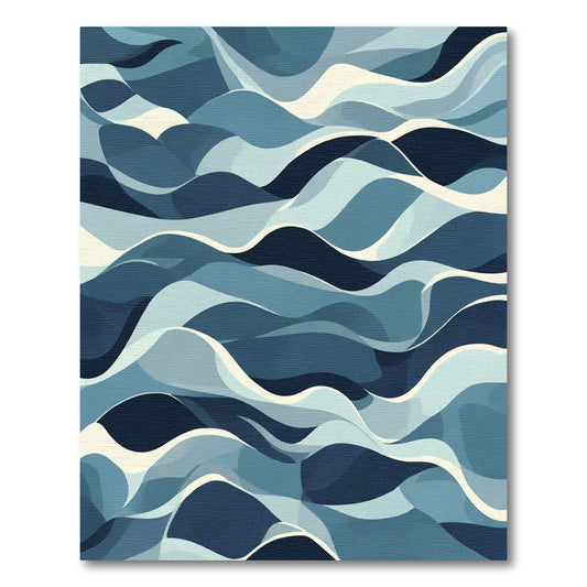 Abstract Blue Wave Flow Rug