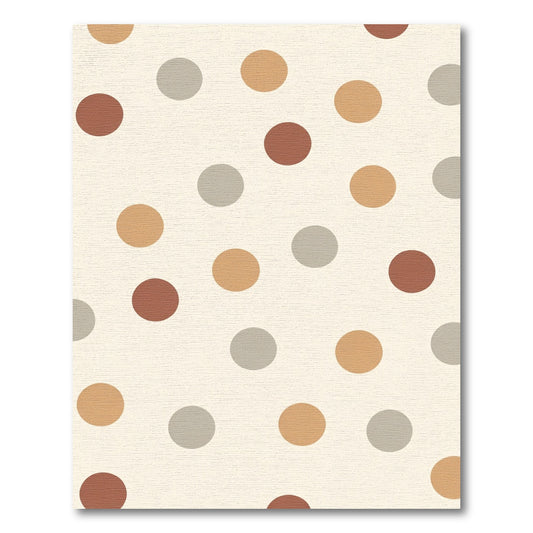 Earthy Tone Polka Dot Circles Rug