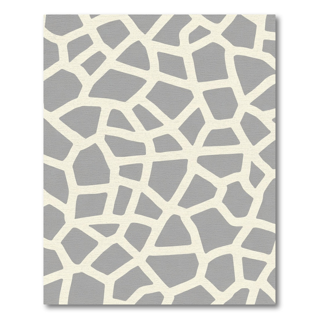 Gray Cream Cracked Organic Abstract Rug