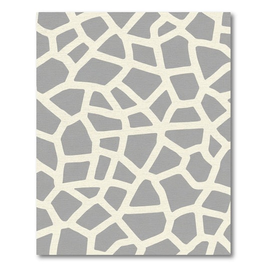 Gray Cream Cracked Organic Abstract Rug