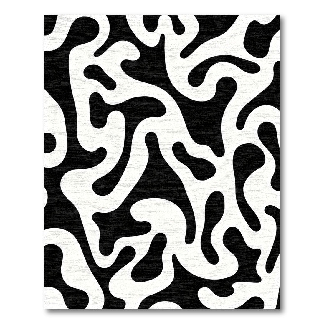 Abstract Black White Organic Flow Rug