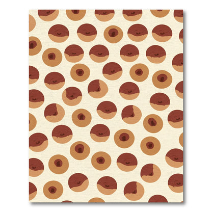 Brown Circles Abstract Repeating Pattern Rug