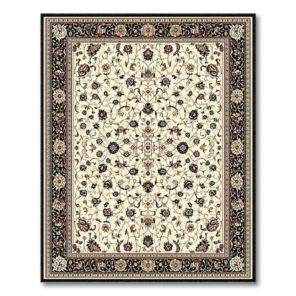 Traditional Persian Beige and Neutral Beige Persian Floral Area Rug