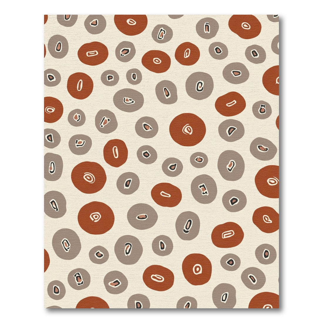 Terracotta Brown Abstract Circles Rug