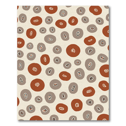 Terracotta Brown Abstract Circles Rug