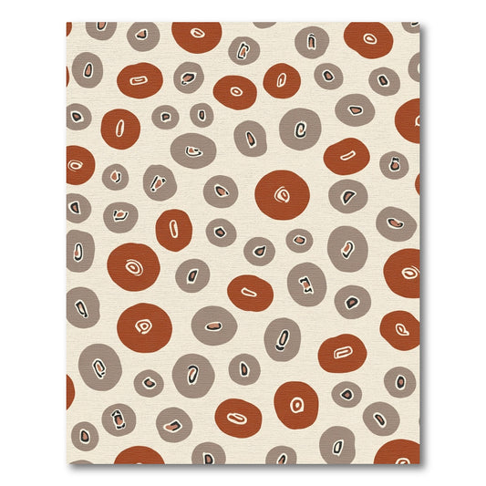 Terracotta Brown Abstract Circles Rug