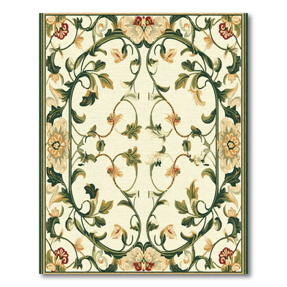 Ornate Cream Floral Vine Rug
