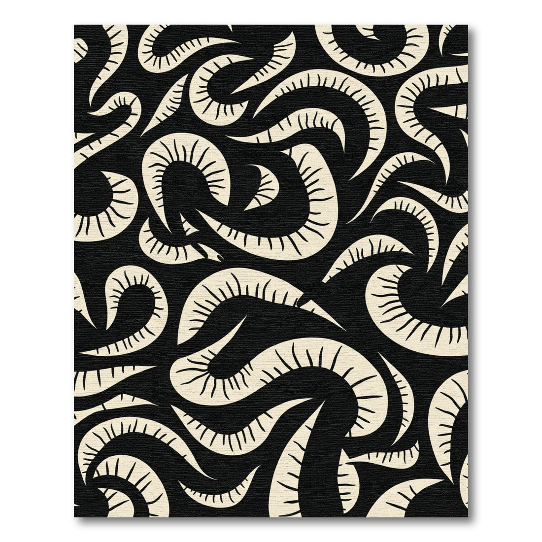 Black Ivory Horn Swirl Rug