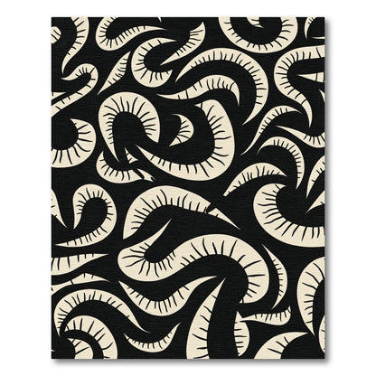 Black Ivory Horn Swirl Rug