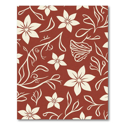 Terracotta Cream Floral Vine Rug