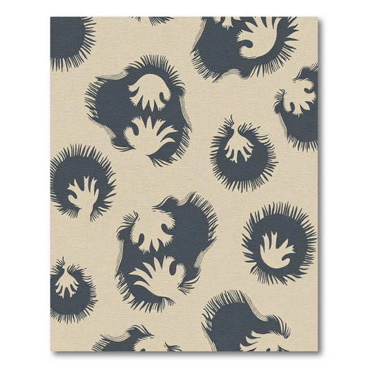 Deep Blue Abstract Fern Swirl Rug