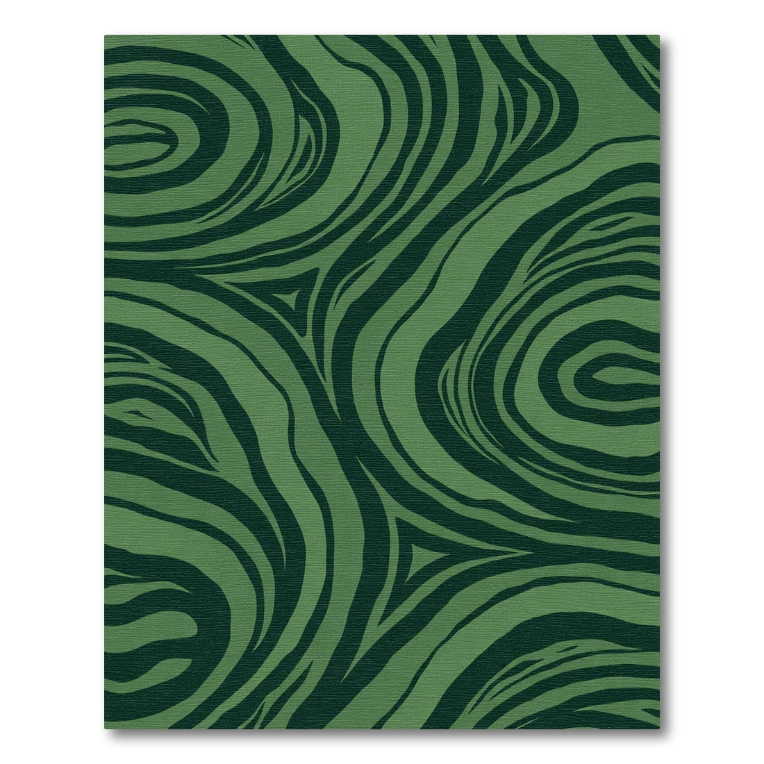 Deep Forest Green Swirl Tiger Stripes Rug