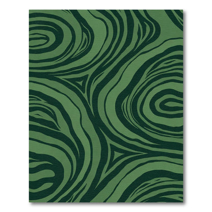 Deep Forest Green Swirl Tiger Stripes Rug
