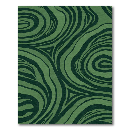 Deep Forest Green Swirl Tiger Stripes Rug