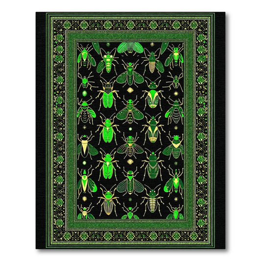 Emerald Green Bug Collection Rug