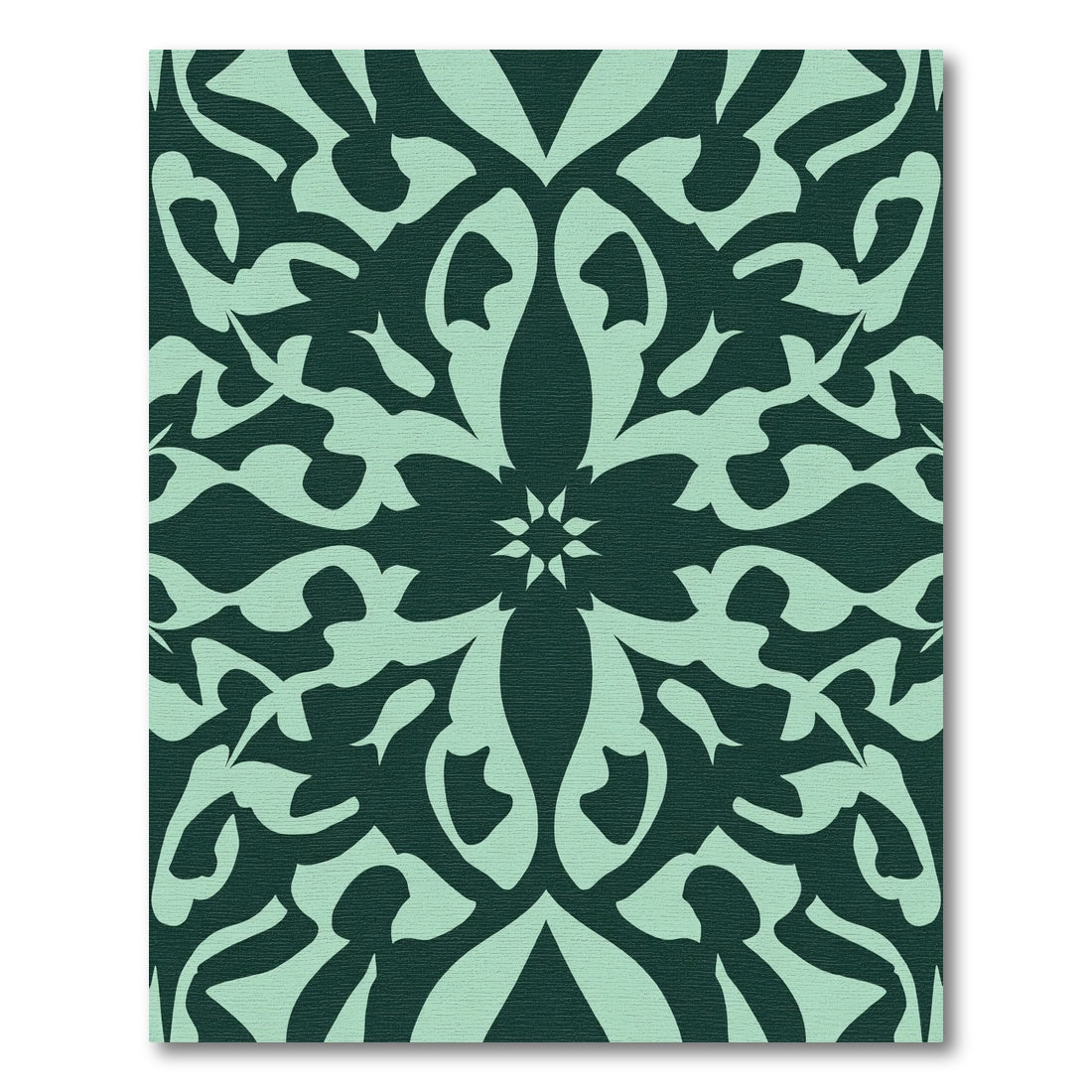 Teal Abstract Floral Medallion Rug