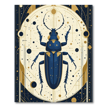 Dark Blue Beetle Celestial Oval Rug