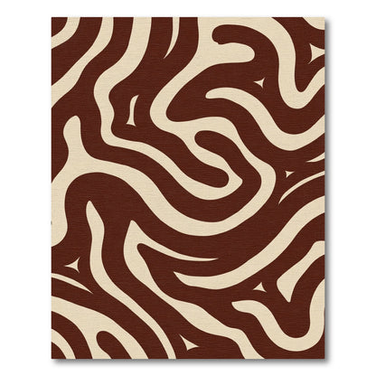Brown Beige Swirl Abstract Rug