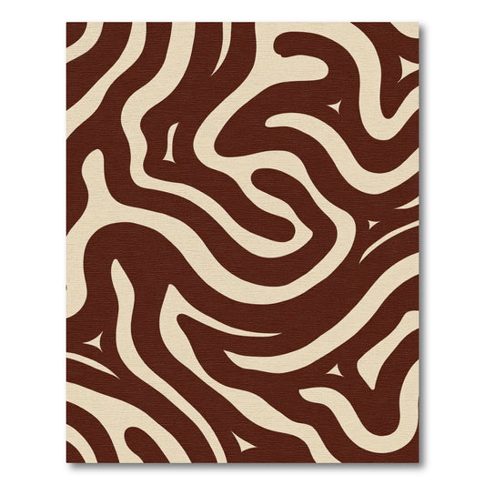 Brown Beige Swirl Abstract Rug