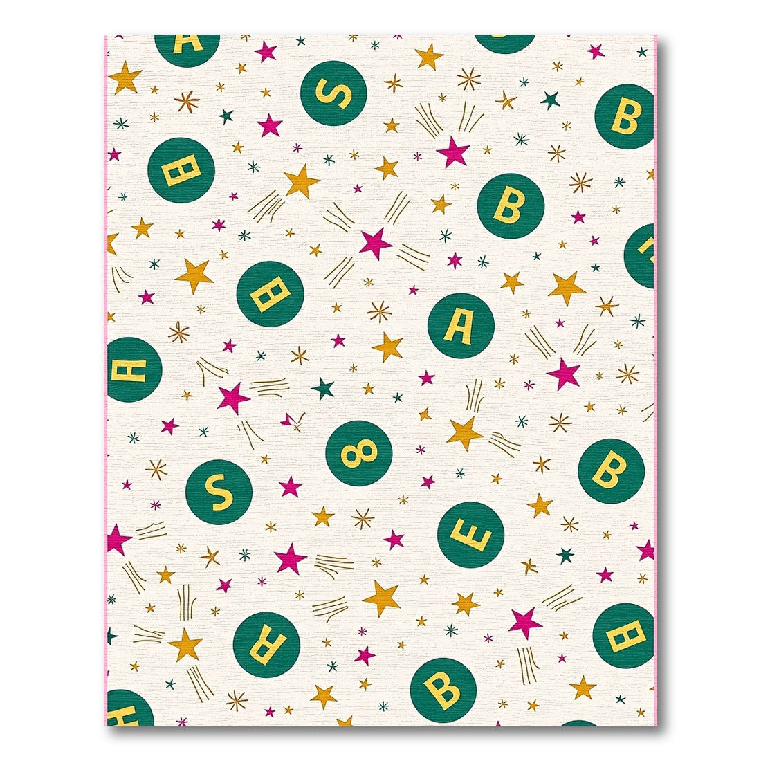 Whimsical Starry Alphabet Circles Rug