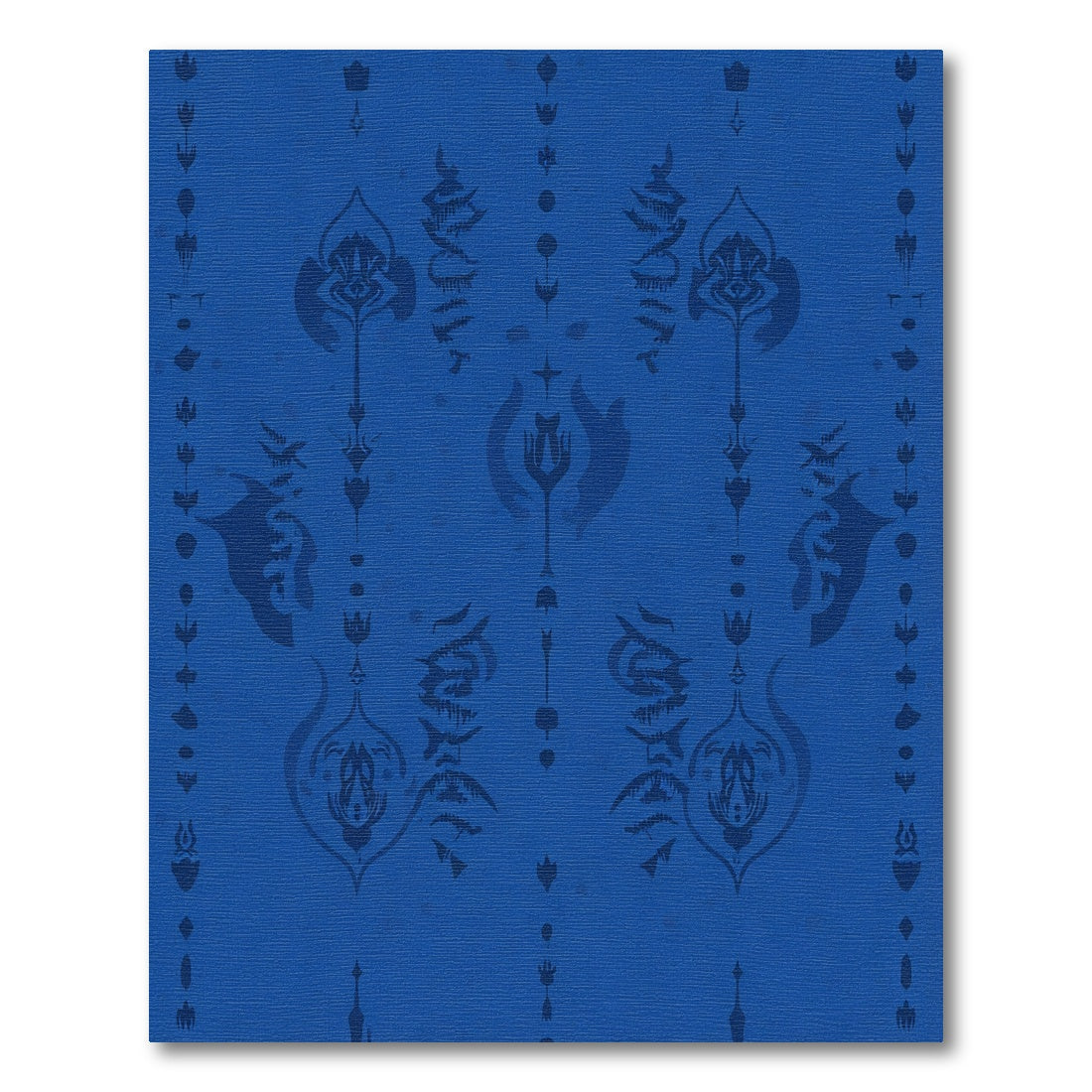 Deep Blue Symmetrical Vertical Ornament Rug