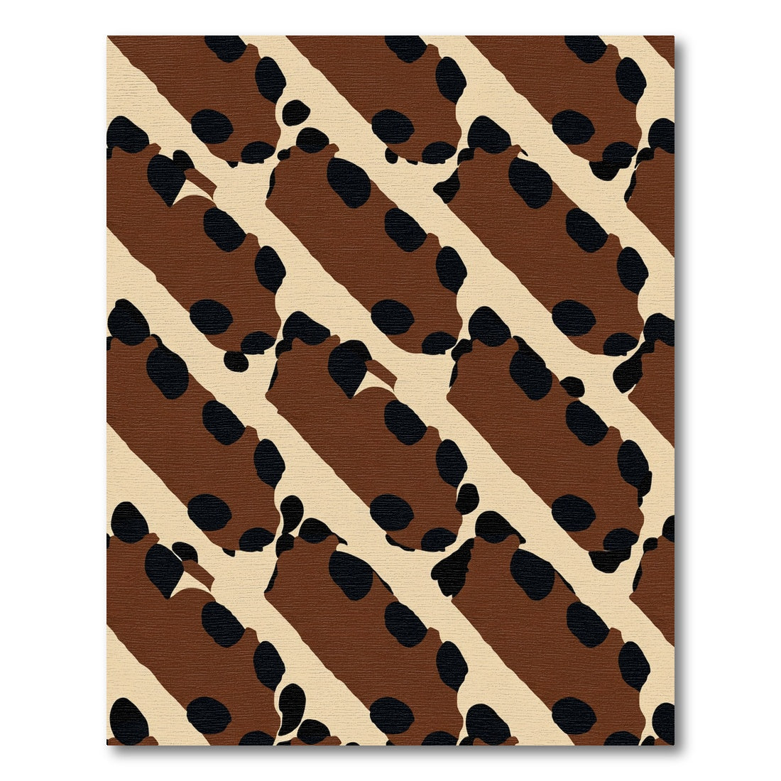 Brown Black Spotted Diagonal Stripe Rug