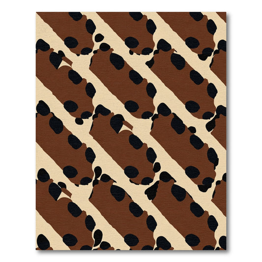 Brown Black Spotted Diagonal Stripe Rug