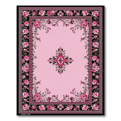 Pink Rose Floral Vintage No. 31 Area Rug